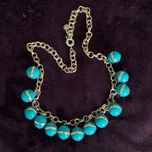 J Crew Blue Green Bauble Chain Necklace